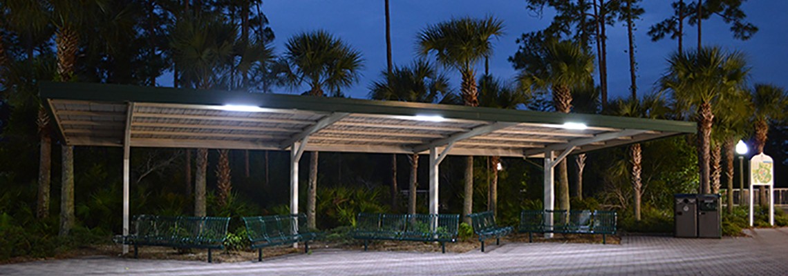 Solar Bus Shelter Lights at FGCU