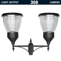 PL15 Solar Balmoral Post / Pole Top Light (Double Lampshade)
