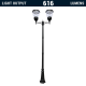 PO05 Solar Balmoral Double Lamp Post Light (With 6.5' Standard Pole)