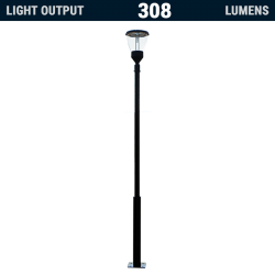 PO10 Solar Balmoral Single Lamp Post Light (With Heavy Duty 10' Pole)