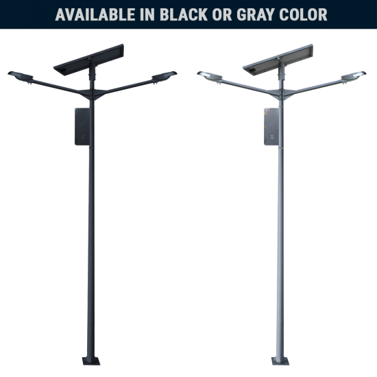 SL24 Double Solar Parking Lot Light (With Pole) 10W~25W
