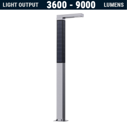 SL75 Solar Fully Integrated Parking Lot Light (With Pole) 20W~50W
