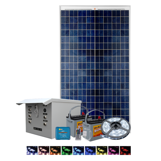 FL21 Solar LED Ribbon Sign Light System White or RGB