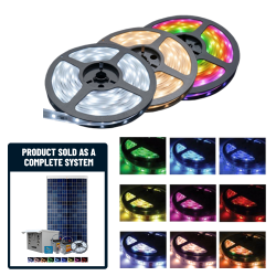 FL21 Solar LED Ribbon Sign Light System White or RGB