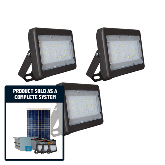 FL25 Solar 5W/10W/20W/30W Sign Light System (3 Fixtures)