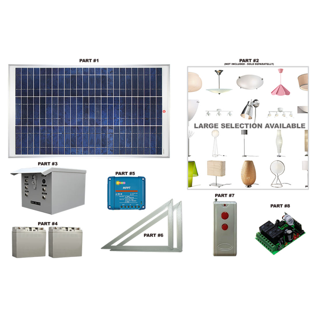 LK02 Solar Indoor TwoLighting Zone System (Standard Kit)