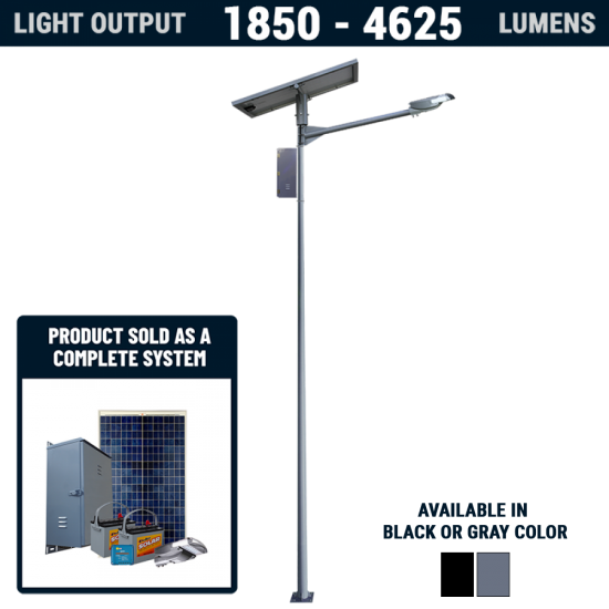 SL12 Solar Parking Lot Light (With Pole) 10W~25W
