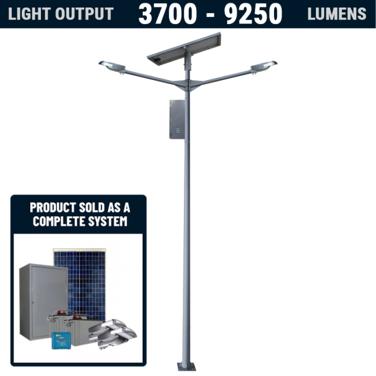 SL24 Double Solar Parking Lot Light (With Pole) 10W~25W