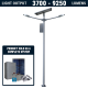 SL24 Double Solar Parking Lot Light (With Pole) 10W~25W