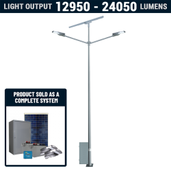 SL36 Double Solar Parking Lot Light (With Pole) 35W~65W