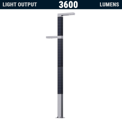 SL77 Solar 20W+20W Street & Sidewalk Light (With Pole)