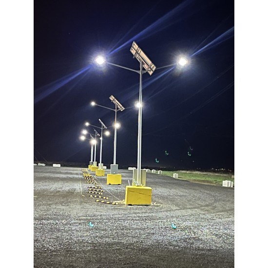SL36 Double Solar Parking Lot Light (With Pole) 35W~65W