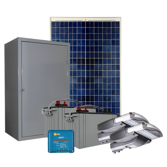 SL36 Double Solar Parking Lot Light (With Pole) 35W~65W
