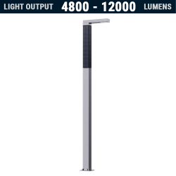 SL75 Solar 24W~60W LED Parking Lot Light (With Pole)