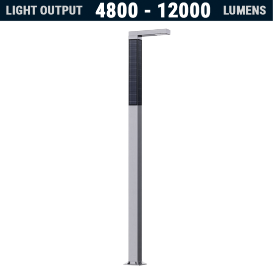 SL75 Solar 24W~60W LED Parking Lot Light (With Pole)