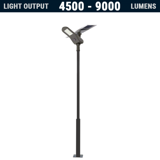 SL63 Solar 20W~40W LED Parking Lot Light (With Pole)